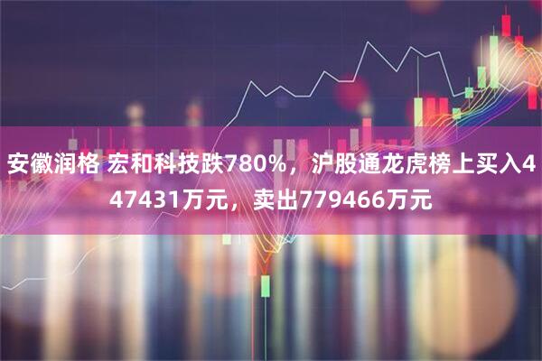 安徽润格 宏和科技跌780%，沪股通龙虎榜上买入447431万元，卖出779466万元