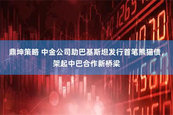 鼎坤策略 中金公司助巴基斯坦发行首笔熊猫债，架起中巴合作新桥梁